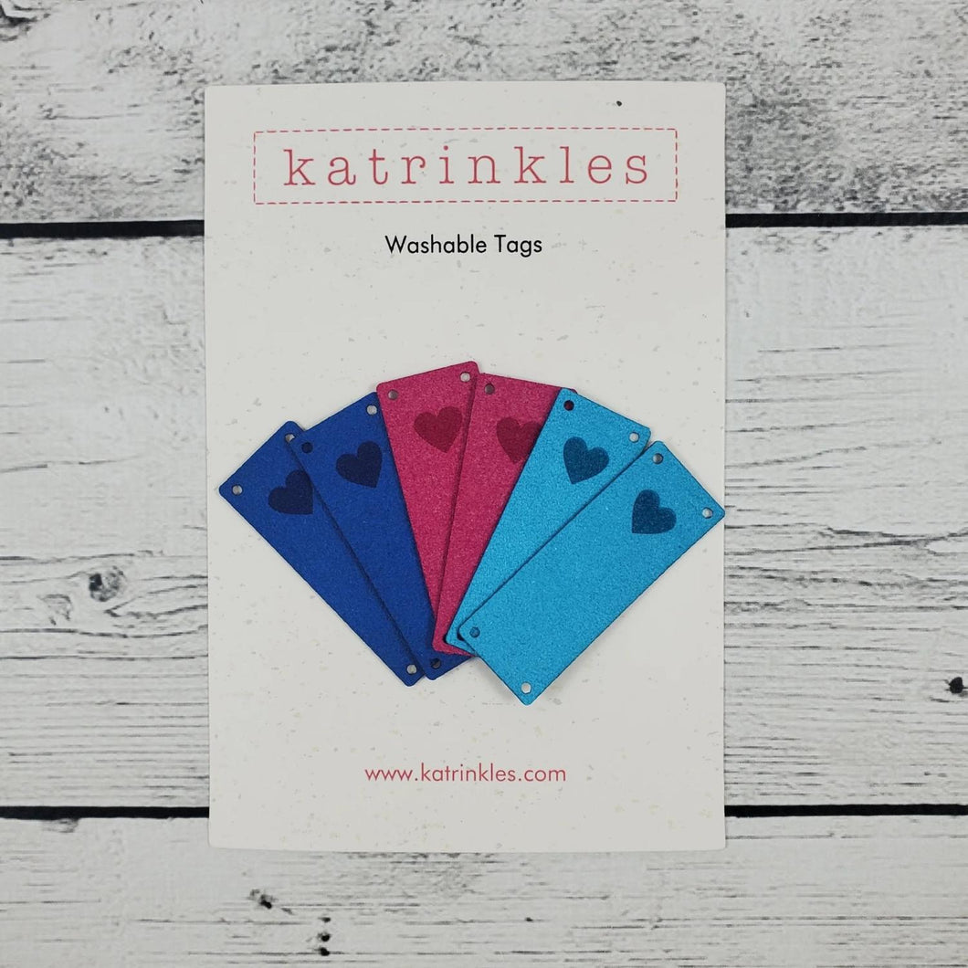 Katrinkles Heart Hat Tags - Bright