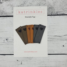 Load image into Gallery viewer, Katrinkles Heart Hat Tags - Neutral
