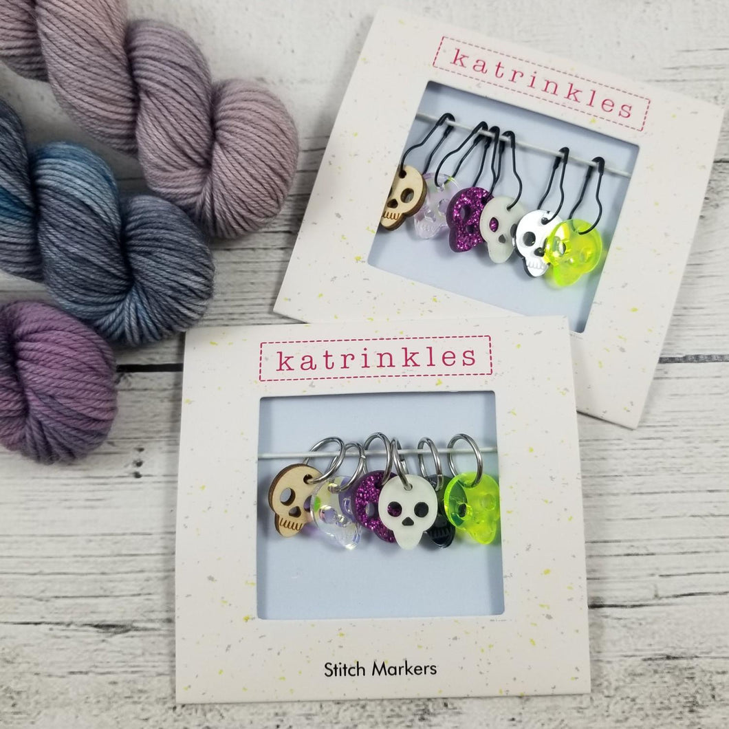 Katrinkles Skull Stitch Markers
